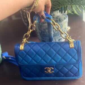Chanel Blue Caviar leather crossbody bag